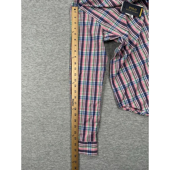 Polo Ralph Lauren Shirt Mens Small Pink Blue Plaid Button Down Performance NEW - Picture 6 of 10